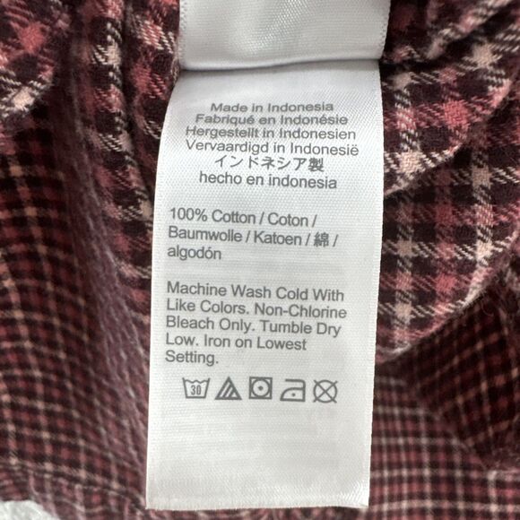 J CREW Classic Flannel Button Up Shirt Women S Prairie Check Red Collared Pocket - Picture 8 of 12